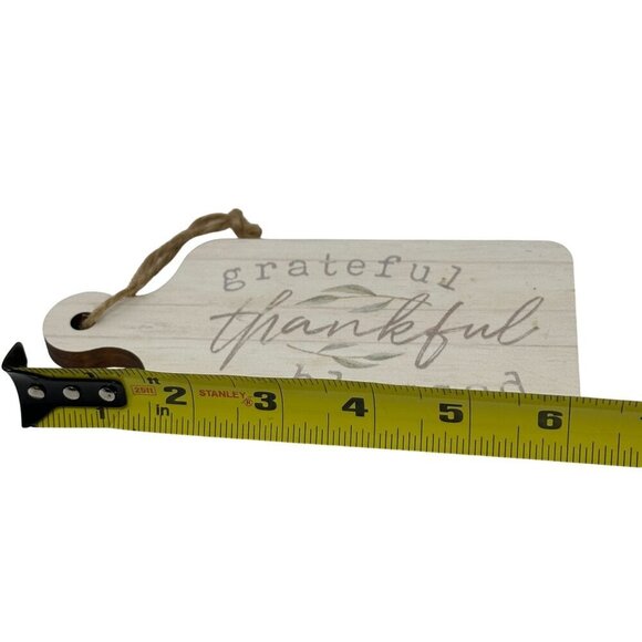 Mini Decorative Wood Sign Cutting Board Rustic Decor Blessed Inspirational White - Picture 5 of 7